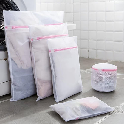 Mesh Laundry Bags Auto-Lock Zippers Tear-Resistant Set of 4