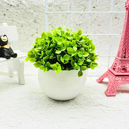 Mini Bonsai Artificial Boxwood White Pot Low Maintenance