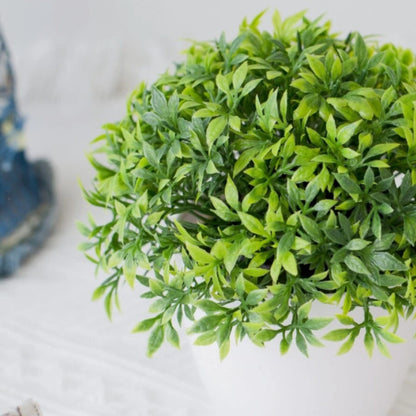 Mini Bonsai Artificial Boxwood White Pot Low Maintenance