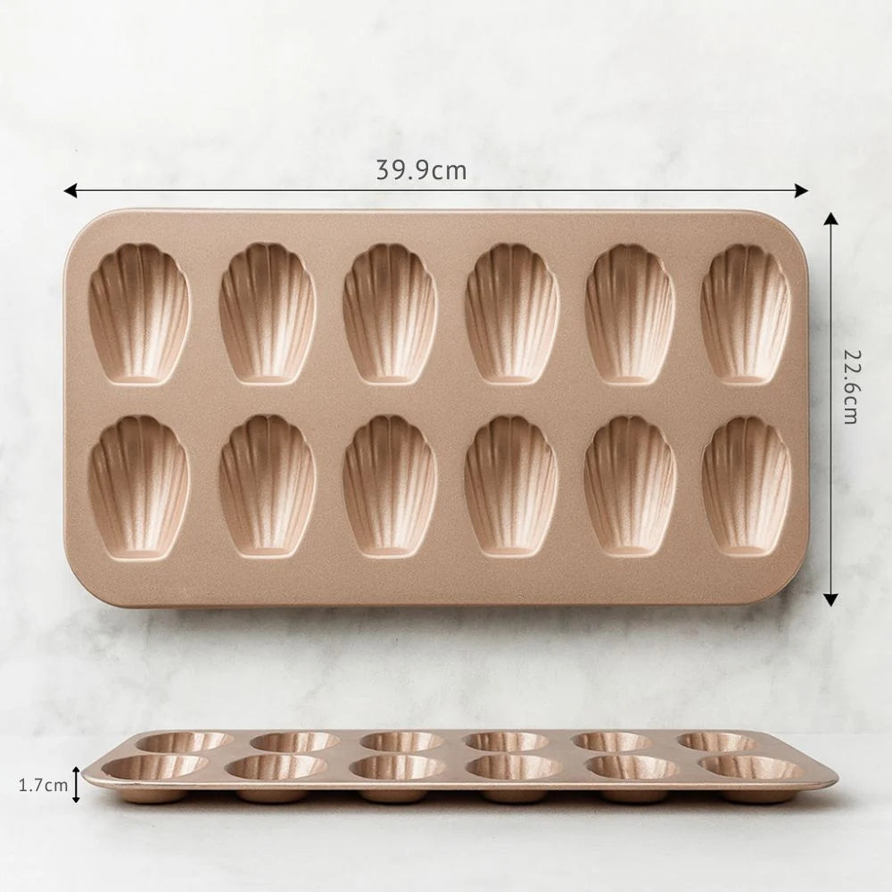 Mini Cake Mold Shell-Shaped Carbon Steel & Non-Stick