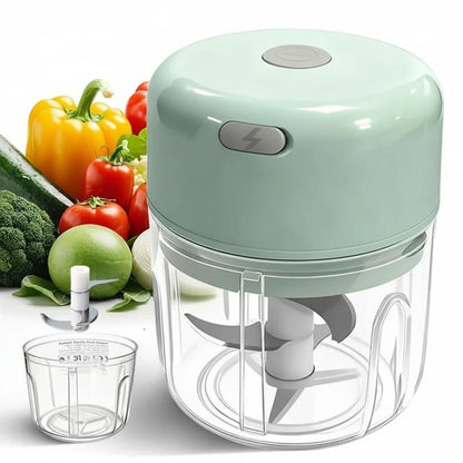 Mini Food Chopper USB Rechargeable Cordless One-Touch