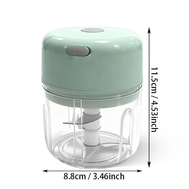 Mini Food Chopper USB Rechargeable Cordless One-Touch