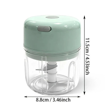 Mini Food Chopper USB Rechargeable Cordless One-Touch