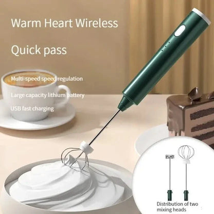 Mini Hand Mixer 3-Speed USB-Rechargeable and Removable Mixer Head