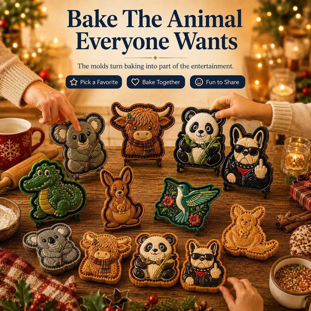 Mini Pie Mold Animal-Shaped Raised Pastry Detail
