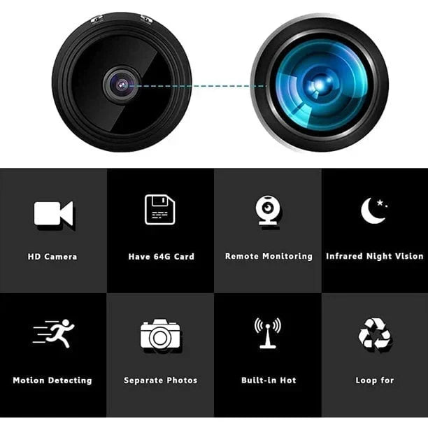 Mini Wireless Camera 1080p Night Vision Motion Detection