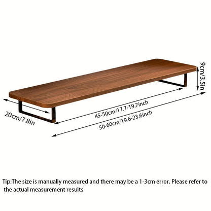 Monitor Stand Walnut Top & Iron Frame Cable Management