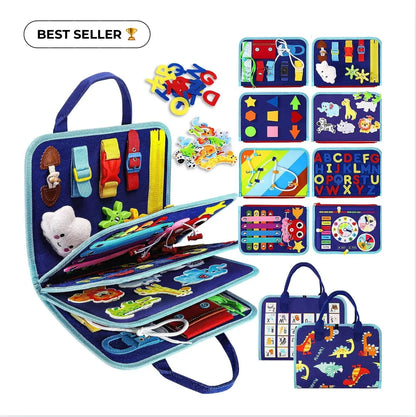 Montessori Activity Book Felt 8 Interactive Pages Fine Motor Skills