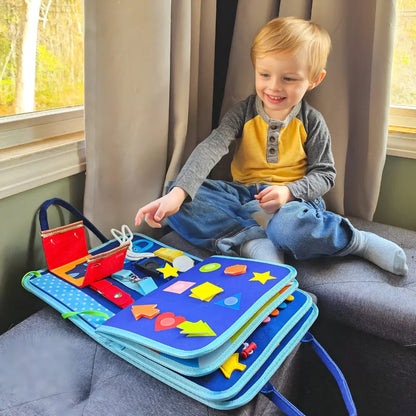 Montessori Activity Book Felt 8 Interactive Pages Fine Motor Skills
