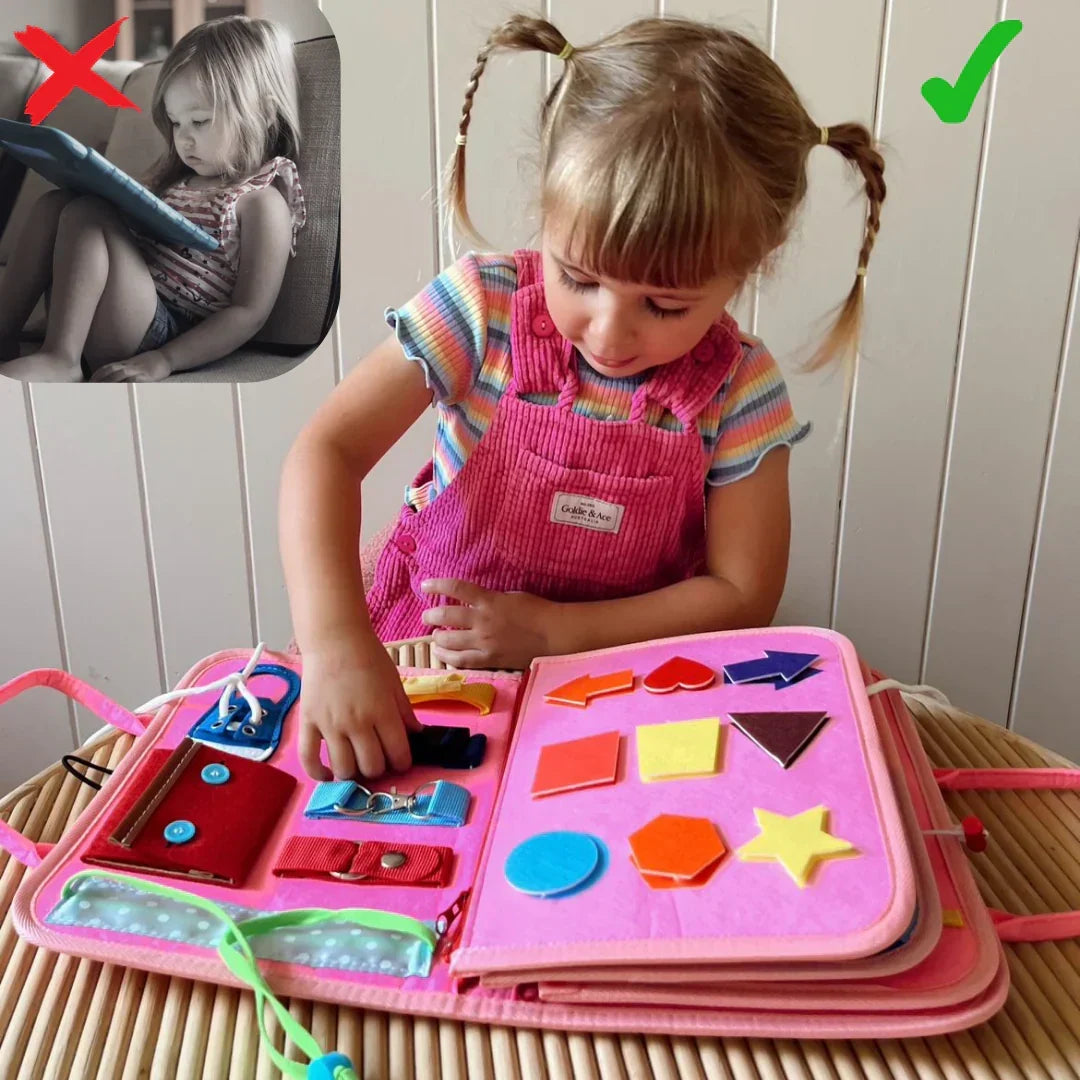 Montessori Activity Book Felt 8 Interactive Pages Fine Motor Skills