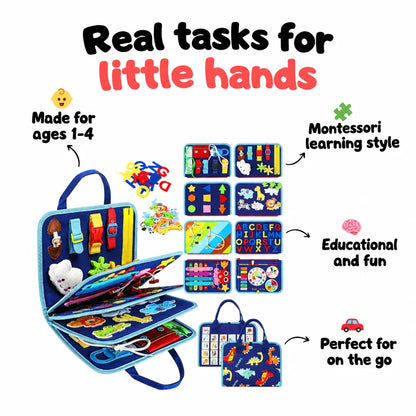 Montessori Activity Book Felt 8 Interactive Pages Fine Motor Skills