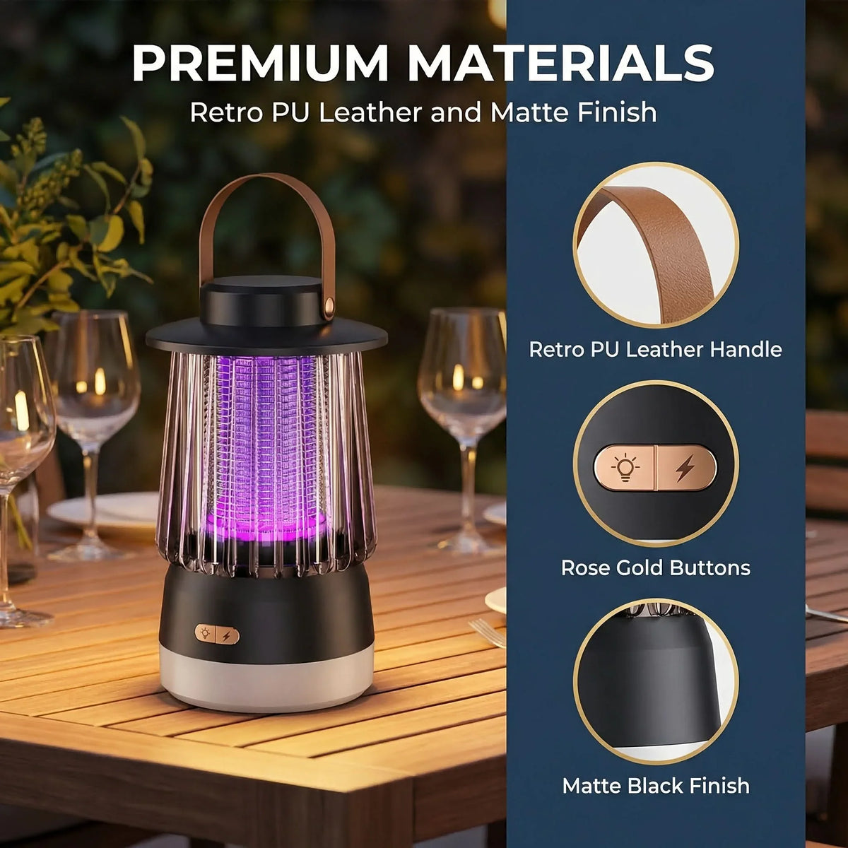 Mosquito Lamp Silent USB-Rechargeable 1500 mAh Battery