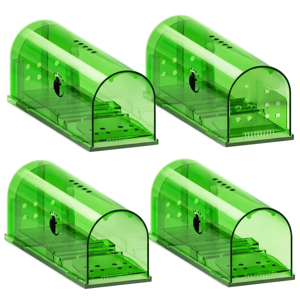 Mouse Trap Humane Catch and Release Clear Body 4-Pack