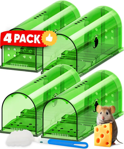 Mouse Trap Humane Catch and Release Clear Body 4-Pack