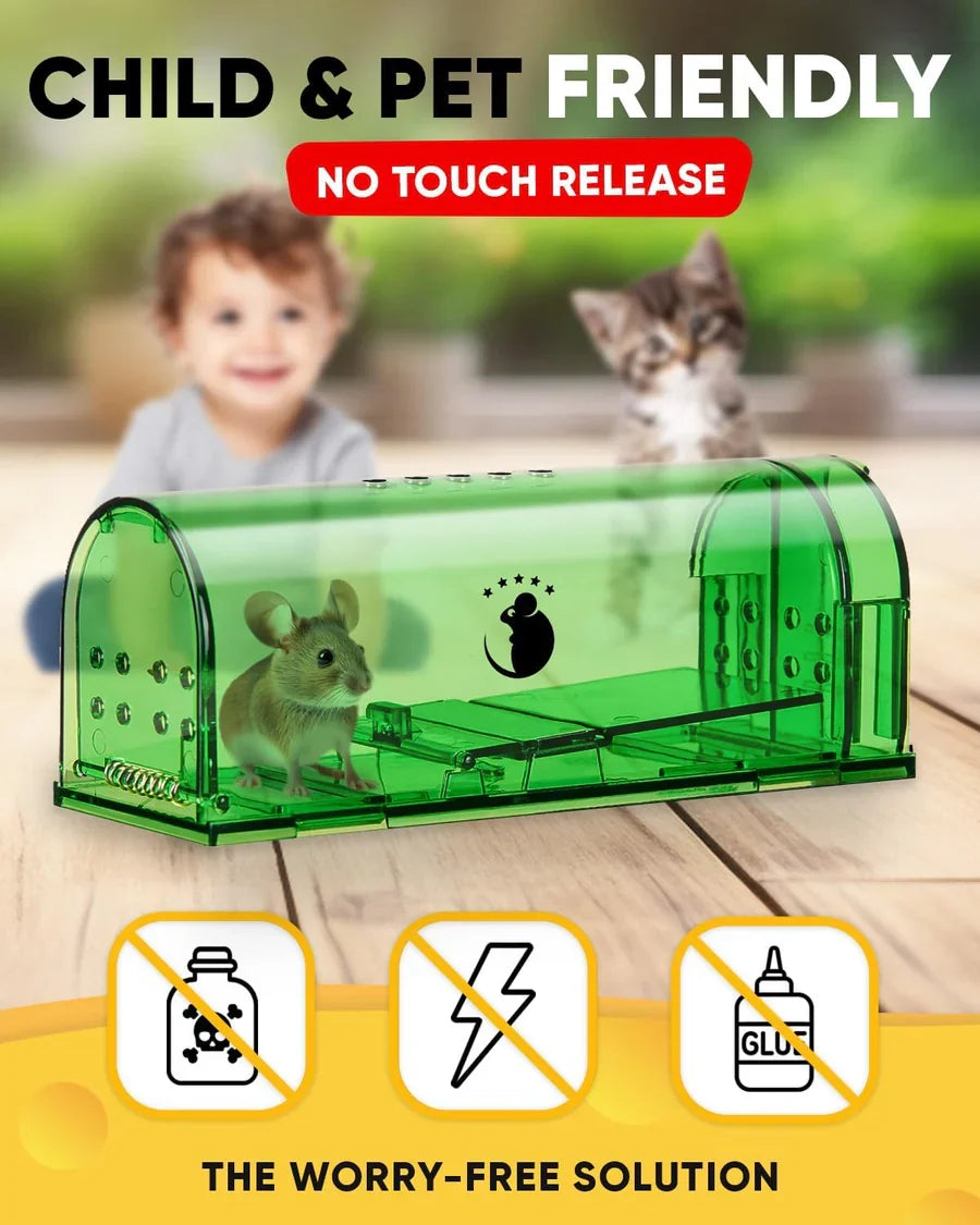 Mouse Trap Humane Catch and Release Clear Body 4-Pack