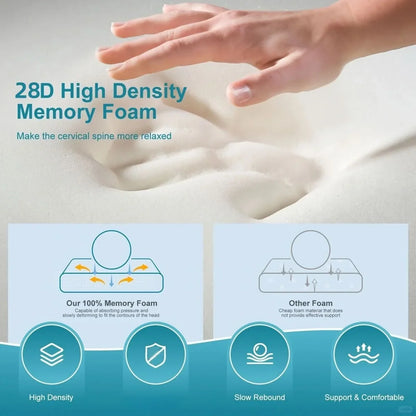 Nap Pillow Ergonomic Memory Foam Breathable Cover & Portable Design