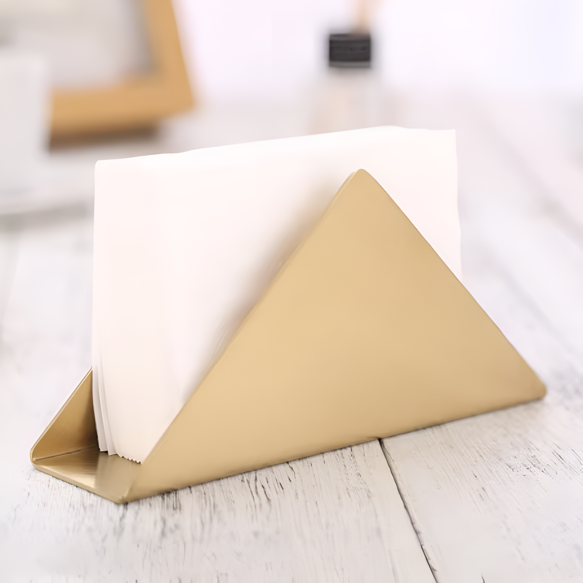 Napkin Holder Triangular Brass Rust-Resistant