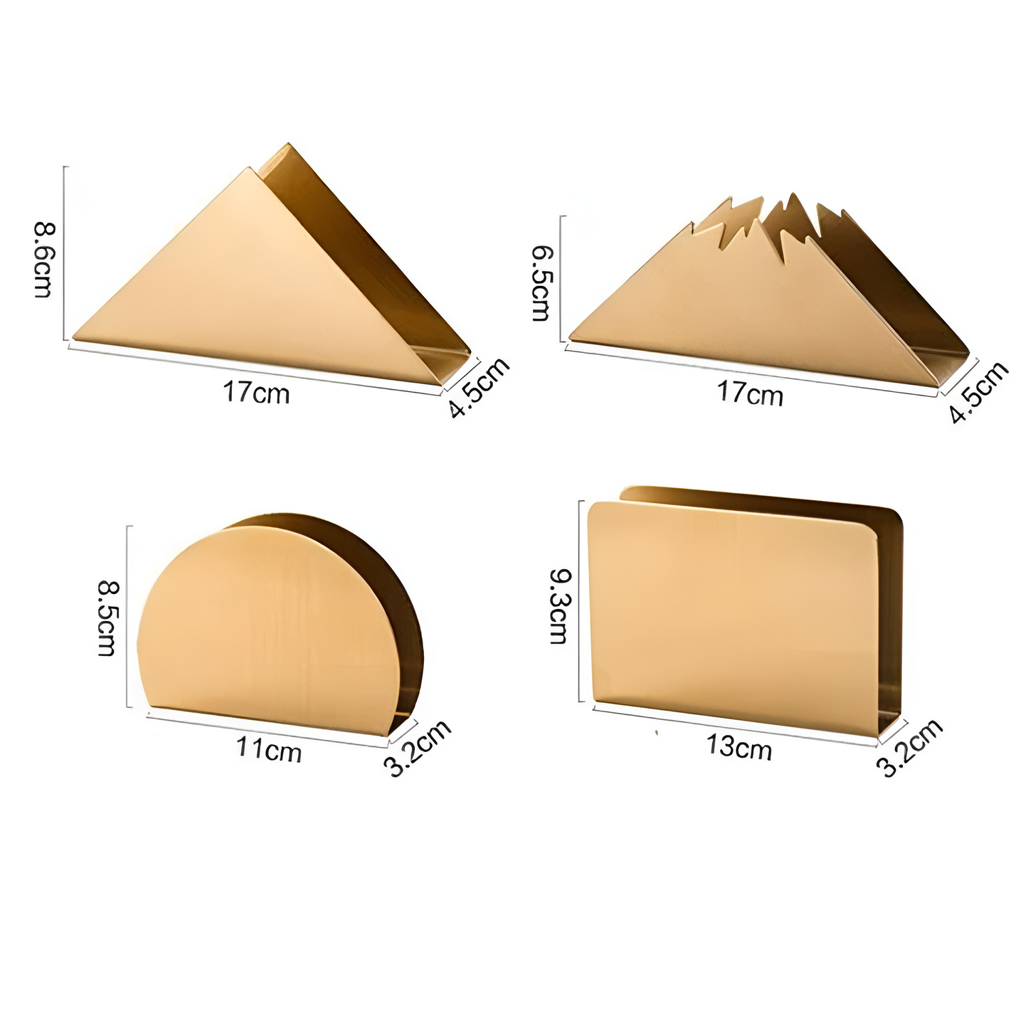 Napkin Holder Triangular Brass Rust-Resistant