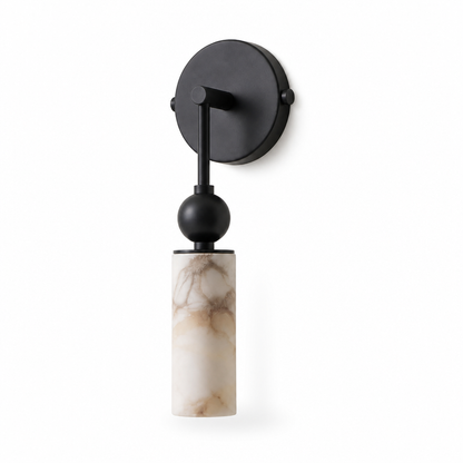 Natural Alabaster & Solid Brass Wall Sconce (Single Or Double Head)