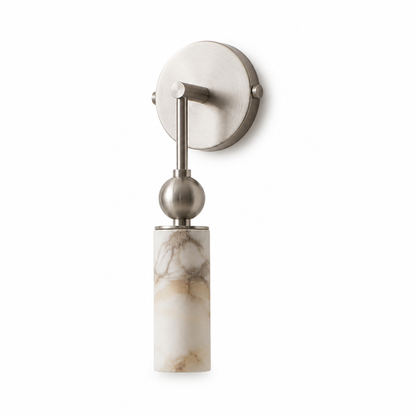 Natural Alabaster & Solid Brass Wall Sconce (Single Or Double Head)