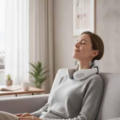 Neck Massager Vibration Heat Portable Rechargeable