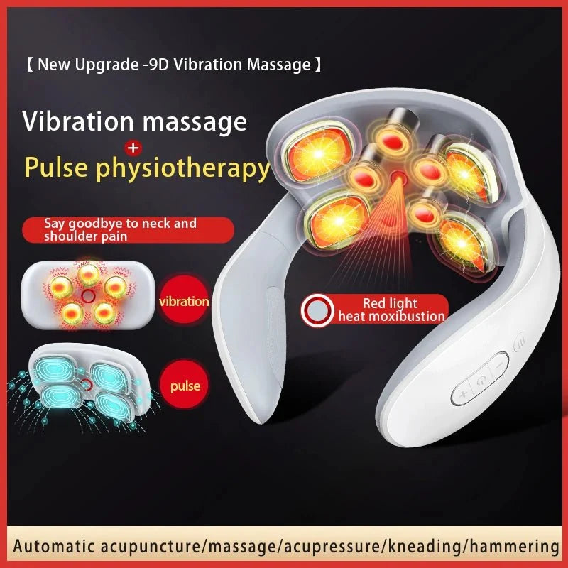 Neck Massager Vibration Heat Portable Rechargeable
