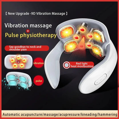 Neck Massager Vibration Heat Portable Rechargeable
