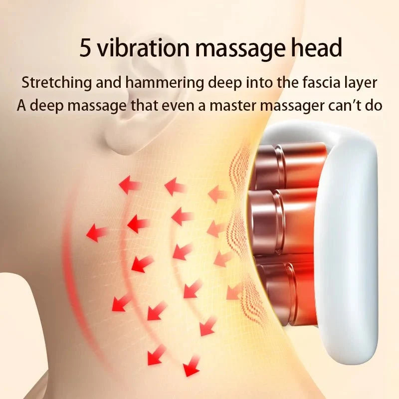 Neck Massager Vibration Heat Portable Rechargeable