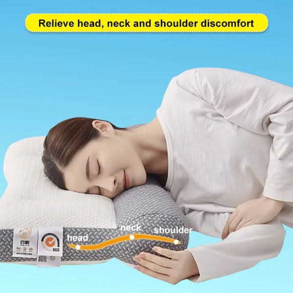 Neck Pillow Ergonomic Contoured Support for Side & Back Sleepers