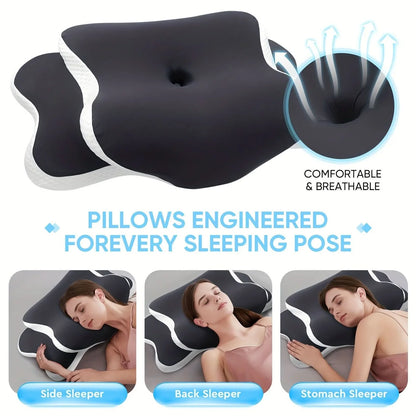 Neck Pillow Ergonomic Memory Foam Breathable Cover