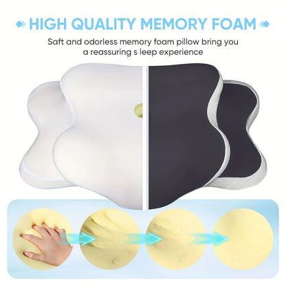 Neck Pillow Ergonomic Memory Foam Breathable Cover