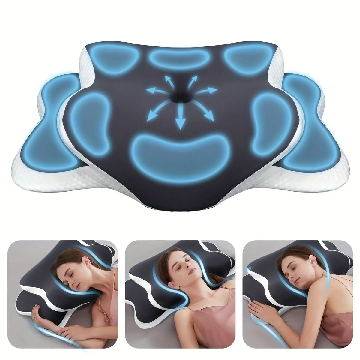 Neck Pillow Ergonomic Memory Foam Breathable Cover