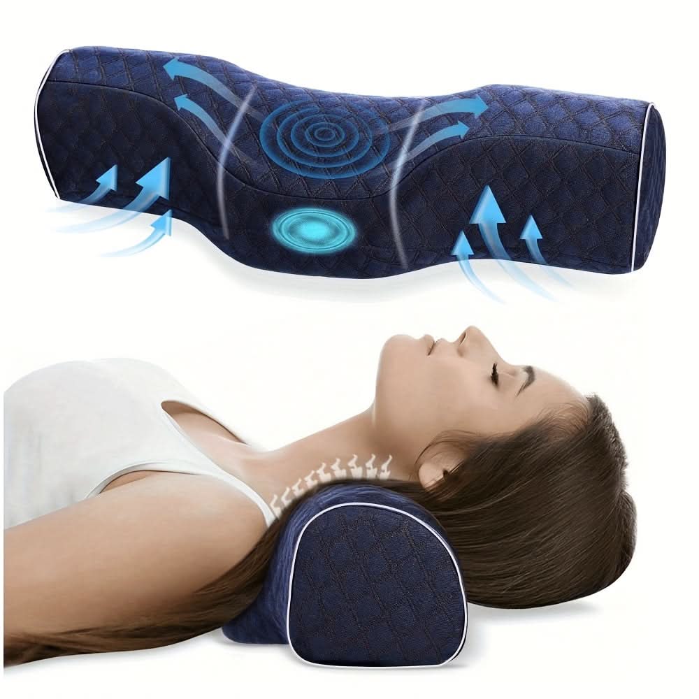 Neck Pillow Ergonomic Memory Foam Removable Washable Cover