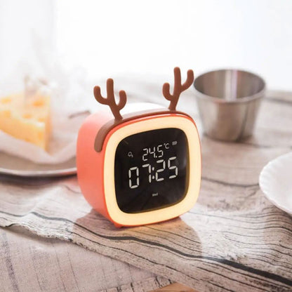 Night Light Alarm Clock Stepless Dimmable LED Animal Designs