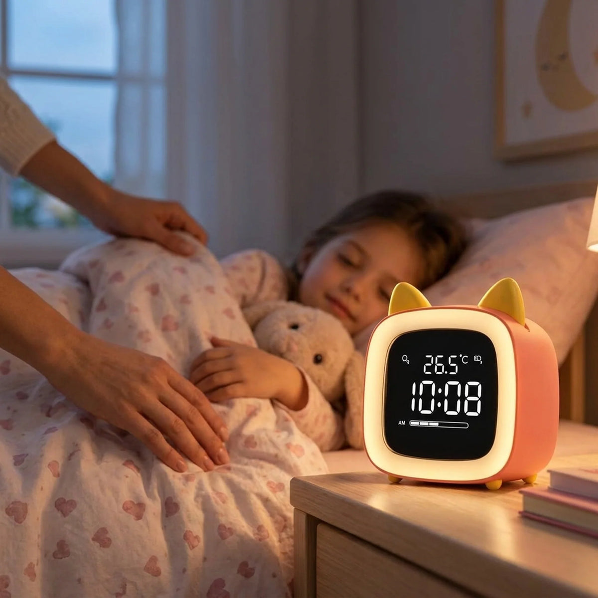Night Light Alarm Clock Stepless Dimmable LED Animal Designs