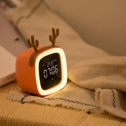 Night Light Alarm Clock Stepless Dimmable LED Animal Designs