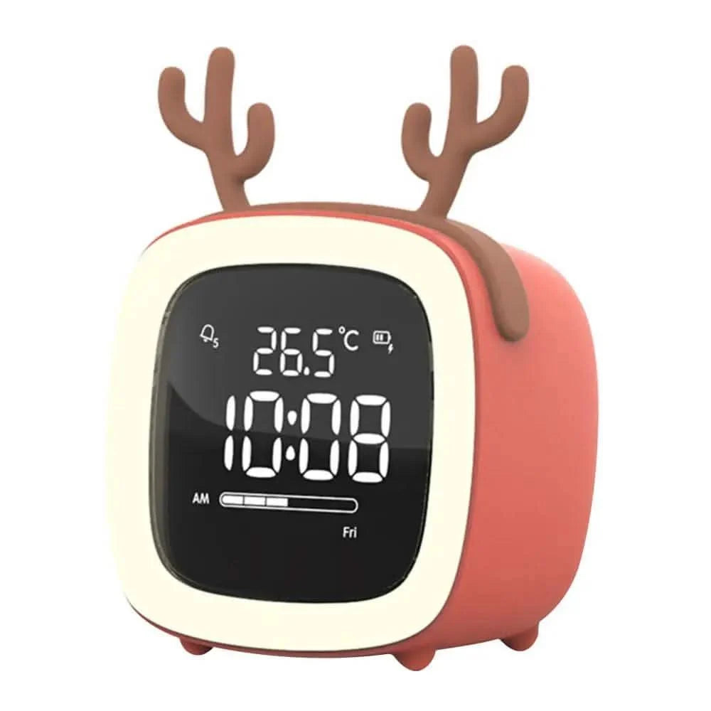 Night Light Alarm Clock Stepless Dimmable LED Animal Designs