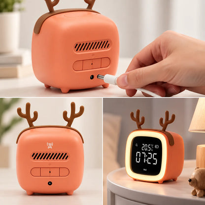 Night Light Alarm Clock Stepless Dimmable LED Animal Designs