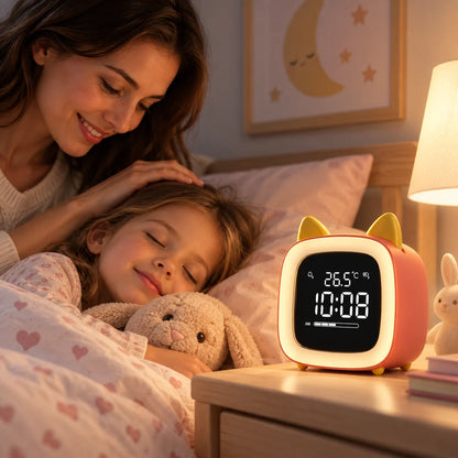Night Light Alarm Clock Stepless Dimmable LED Animal Designs