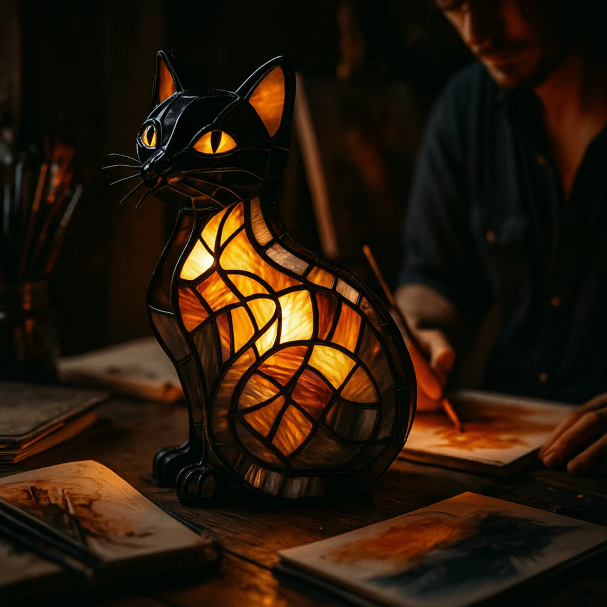 Night Light Cat Soft Silicone Touch-Dimmable & Rechargeable
