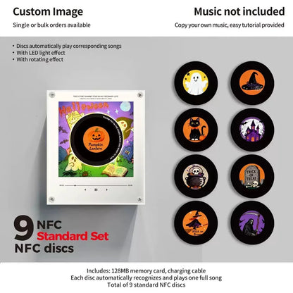 Night Light NFC Activated Rotating Vinyl Record Magnetic Mount