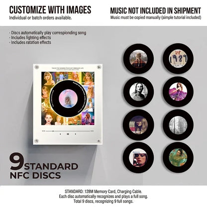 Night Light Rotating Vinyl Disc NFC Activation Magnetic Mount