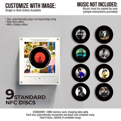 Night Light Rotating Vinyl Disc NFC Activation Magnetic Mount