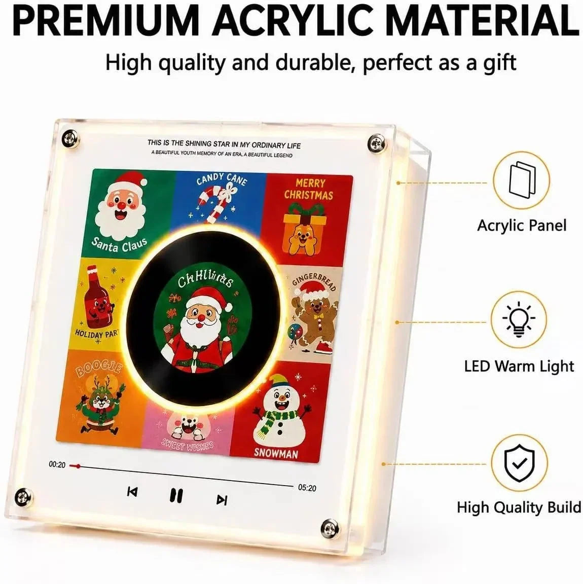 Night Light Rotating Vinyl Disc NFC Activation Magnetic Mount