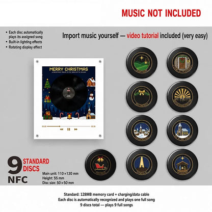 Night Light Rotating Vinyl Disc NFC Activation Magnetic Mount