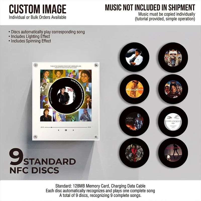 Night Light Rotating Vinyl Record NFC Magnetic Mount