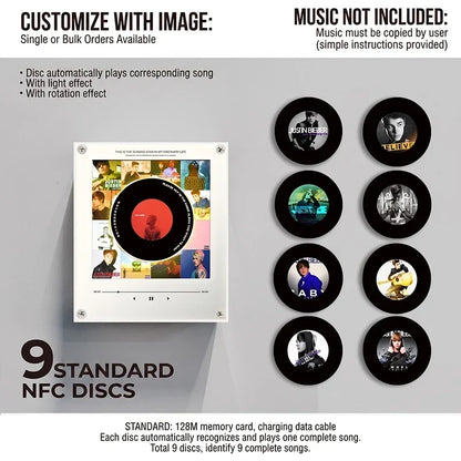 Night Light Rotating Vinyl Record NFC Magnetic Mount