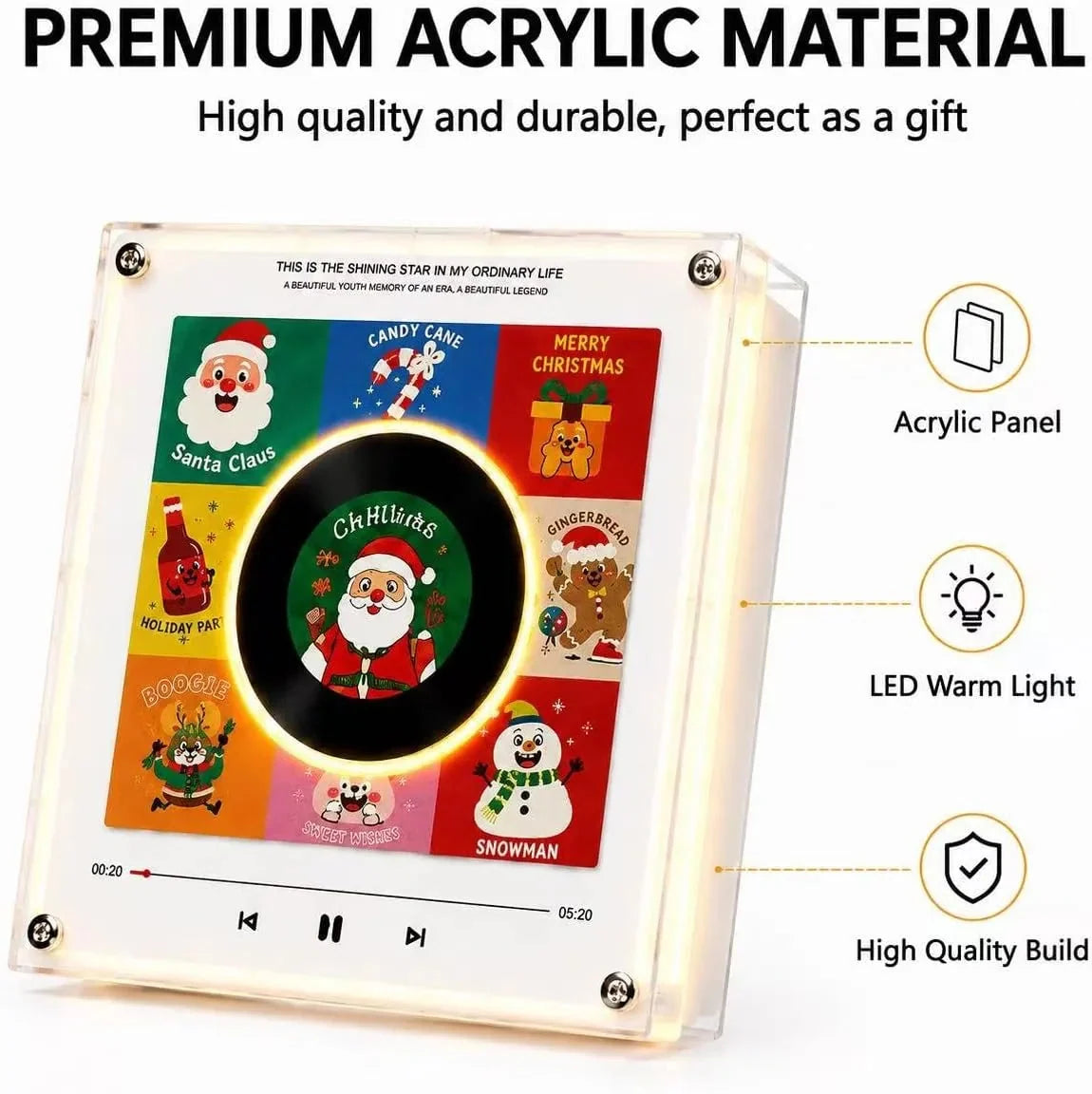 Night Light Rotating Vinyl Record NFC Magnetic Mount