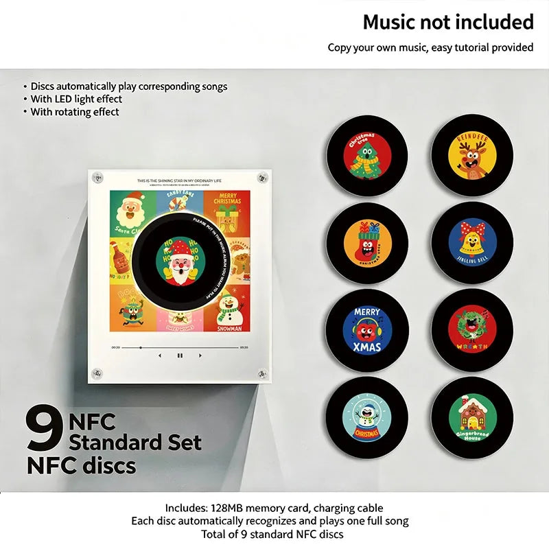 Night Light Rotating Vinyl Record NFC Magnetic Mount