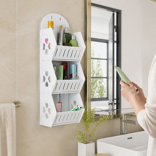 No-Drill Wall-Mounted Shelf Organizer (2-Tier)